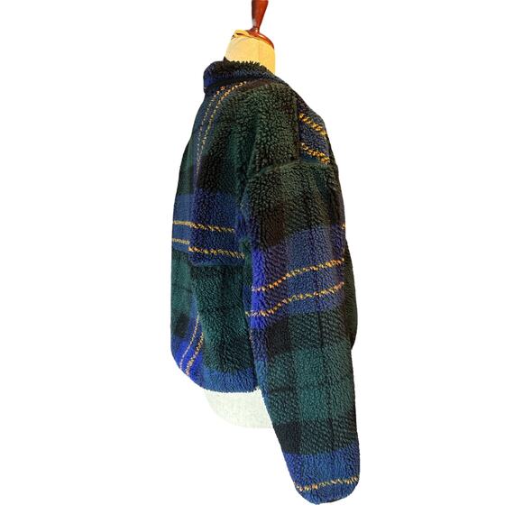 The North Face Women’s Oversized Sherpa Fleece Pullover Plaid Jacket L - Picture 3 of 10